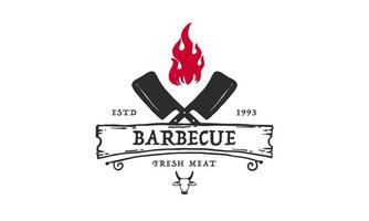 Barbecue restaurant - minimalist logo concept. Logo of Barbecue, vetor illustration vector