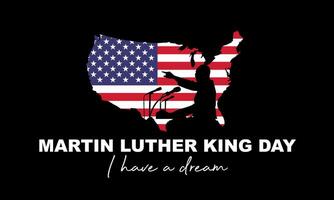 Martin Luther King Jr. Day. MLK. Third Monday in January. Holiday concept. Template for background, banner, card, poster with text inscription. Vector EPS10 illustration