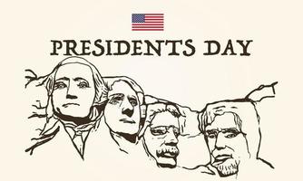 feliz dia de los presidentes en estados unidos. cumpleaños de washington feriado federal en estados unidos. celebrado en febrero. cartel, pancarta y fondo vector