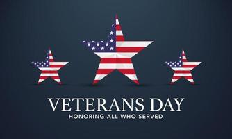 día de los veteranos de estados unidos con estrella en los colores de la bandera nacional bandera americana. Honrando a todos que sirvieron. ilustración vectorial vector