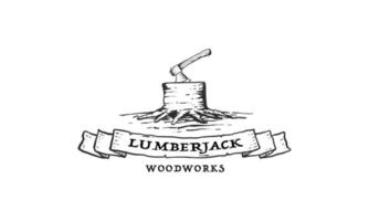 Lumberjack wood works. Design element for logo, label, sign, poster. Vector illustration