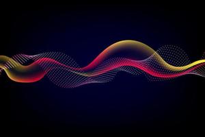 Sound wave illustration on a dark background. Abstract blue digital equalizer indicators. vector