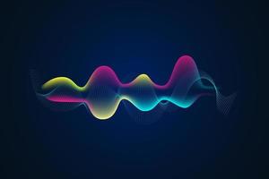 Sound wave illustration on a dark background. Abstract blue digital equalizer indicators. vector