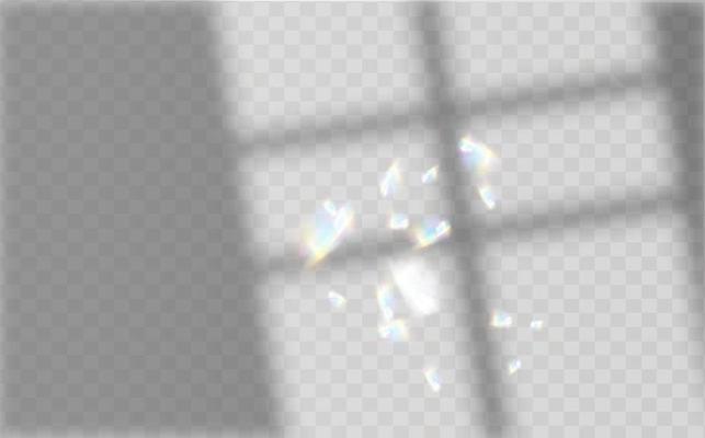 Soft shadow from the window form crystal rainbow  light and  flare transparent effects. Scenes of natural lighting.