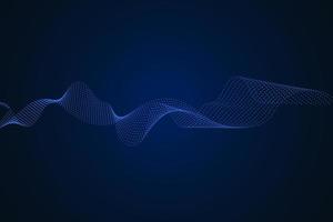 Sound wave illustration on a dark background. Abstract blue digital equalizer indicators. vector