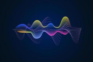Sound wave illustration on a dark background. Abstract blue digital equalizer indicators. vector