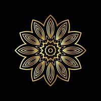 diseño de mandala de patrón dorado diseño de fondo de mandala ornamental de lujo en color dorado vector