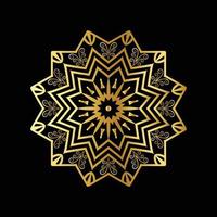 Golden pattern mandala design luxury ornamental mandala background design in gold color vector