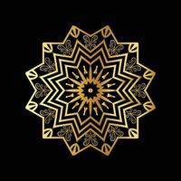 Golden pattern mandala design luxury ornamental mandala background design in gold color vector