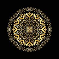 Golden pattern mandala design luxury ornamental mandala background design in gold color vector