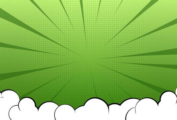 Modern comic background with cloud , green gradient, vector eps 10