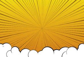 Modern comic background with cloud , yellow gradient, vector eps 10