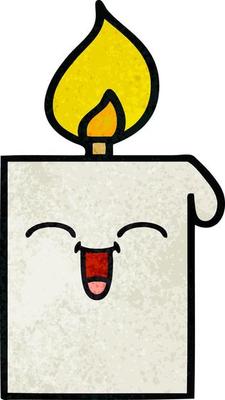 retro grunge texture cartoon lit candle