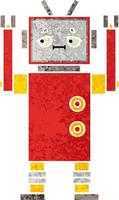 retro illustration style cartoon robot vector