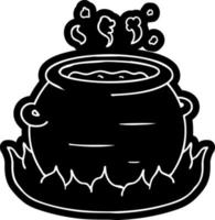 cartoon icon drawing of a pot of stew vector