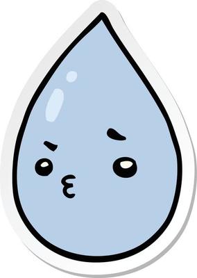 sticker of a cartoon cute raindrop