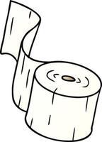 gradient cartoon doodle of a toilet roll vector