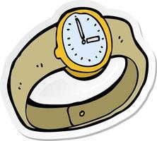 sticker of a cartoon wrist watch vector