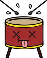 cute cartoon drum vector