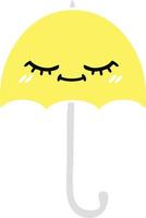 flat color retro cartoon umbrella vector