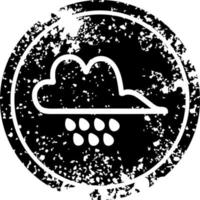 rain cloud distressed icon vector