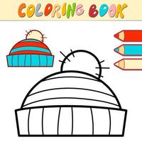 libro de colorear o página para niños. sombrero de navidad vector blanco y negro
