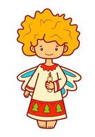 Christmas cartoons clip art . Angel clipart vector illustration