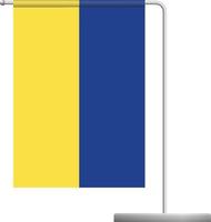 Ukraine flag on pole icon vector