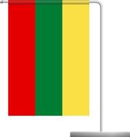 lithuania flag on pole icon vector