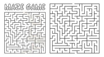 Maze game for kids. Complex Maze puzzle with solution vector