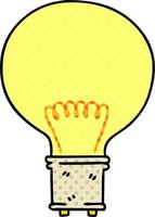 quirky comic book style cartoon light bulb vector