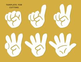 Hands with fingers. Template for laser cutting, wood carving, paper cut. Silhouettes for cutting. vector