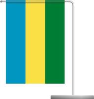 Gabon flag on pole icon vector