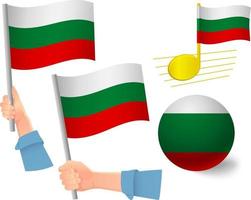 conjunto de iconos de bandera de bulgaria vector