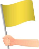 yellow flag in hand vector