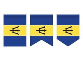 Barbados flag or pennant isolated on white background. Pennant flag icon. vector