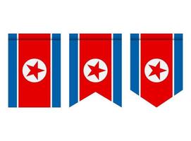bandera de corea del norte o banderín aislado sobre fondo blanco. icono de la bandera del banderín. vector