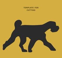 plantilla para corte por láser, talla de madera, corte de papel. siluetas de perros terrier para cortar. plantilla de vector de perro.