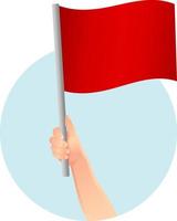 red flag in hand icon vector