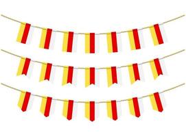 South ossetia flag on the ropes on white background. Set of Patriotic bunting flags. Bunting decoration of South ossetia flag vector