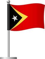 East Timor flag on pole icon vector