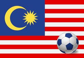 Malaysia flag and soccer ball vector