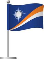 Marshall Islands flag on pole icon vector