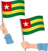 Togo flag in hand icon vector