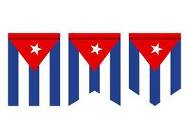 bandera de cuba o banderín aislado sobre fondo blanco. icono de la bandera del banderín. vector