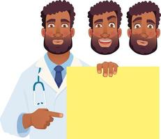 doctor holding blank banner - set vector