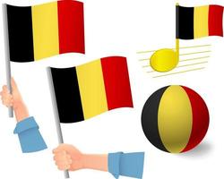 Belgium flag icon set vector