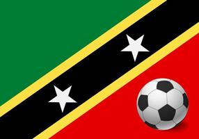 bandera de saint kitts y nevis y balón de fútbol vector