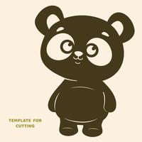 Template for laser cutting, wood carving, paper cut. Silhouettes for cutting. Panda vector stencil.