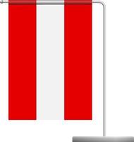 Austria flag on pole icon vector